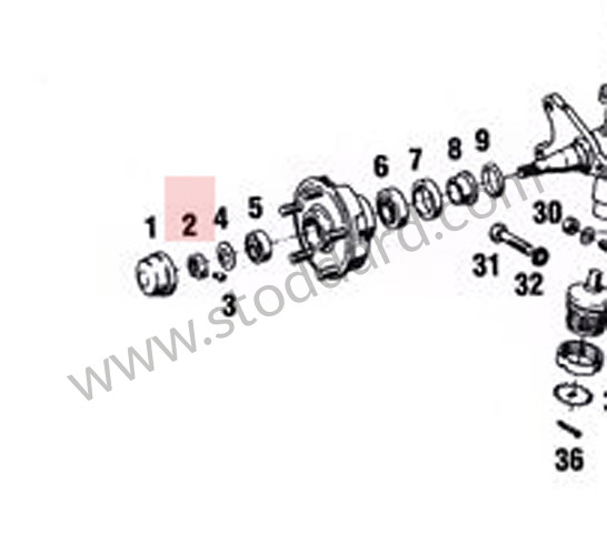 91134167300 - Front Wheel Bearing Clamping Nut, 2 Required. 911 1970-1989. 944 924 968 928 for Porsche 