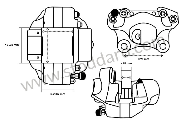 91135242500 - Ate Brake Caliper, Left Rear For 911 Carrera 1984-1989 911.352.425.00 for Porsche 