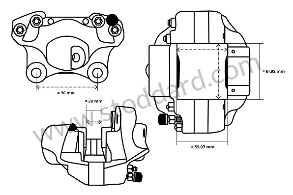 91135242600 - Ate Brake Caliper, Right Rear For 911 Carrera 1984-1989 911.352.426.00 for Porsche 