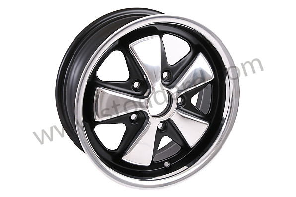911361020006PB - Maxilite Fuchs Style Wheel 15 x 6-inch ET 36mm Offset Polished Lip and Petals, Black Insets. for Porsche 