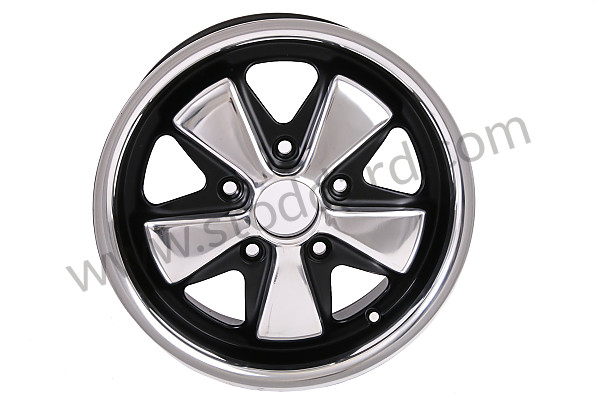 911361020006PB - Maxilite Fuchs Style Wheel 15 x 6-inch ET 36mm Offset Polished Lip and Petals, Black Insets. for Porsche 