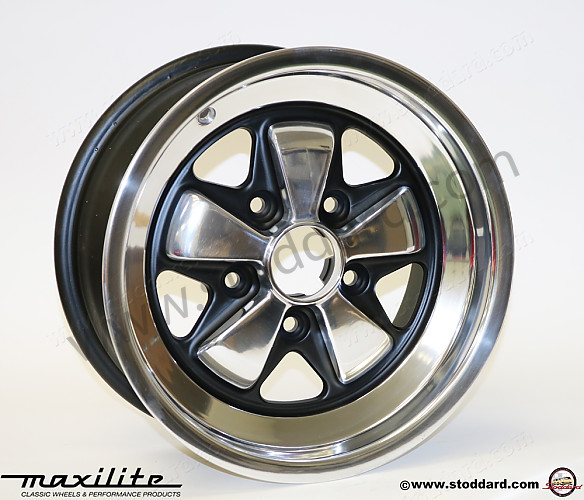 911361020117PB - Maxilite  Wheel 15 X 7-Inch 23.3mm Offset Polished Lip And Petals, Black Insets for Porsche 