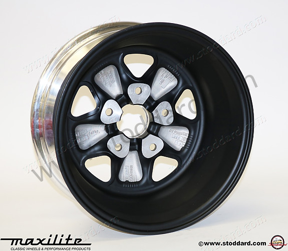 911361020117PB - Maxilite  Wheel 15 X 7-Inch 23.3mm Offset Polished Lip And Petals, Black Insets for Porsche 