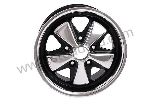 91136102011RPB - Maxilite Wheel 15 X 7-Inch 47.4mm 911R Offset Polished Lip And Petals, Black Insets for Porsche 