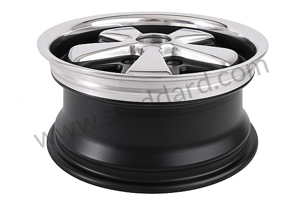 91136102011RPB - Maxilite Wheel 15 X 7-Inch 47.4mm 911R Offset Polished Lip And Petals, Black Insets for Porsche 