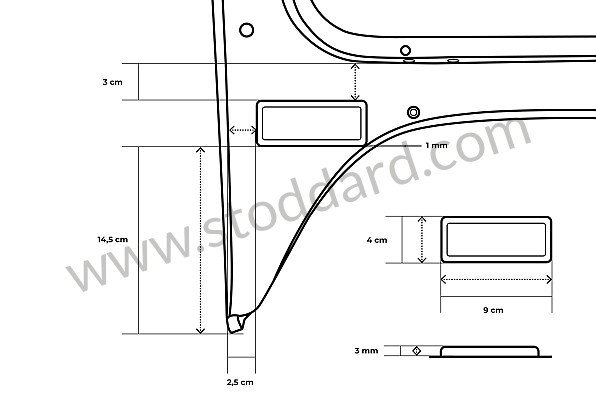 A91150103508 - BOOT FLOOR PLATE for Porsche 911 74-77 + 912E &bull; 1974 &bull; 2.7S &bull; Coupe &bull; Manual Gearbox, 4 Speed