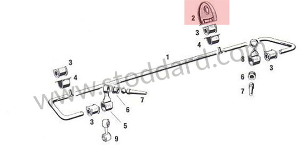 91150118000GRV - Rear Anti-Roll Sway Bar Mount, 2 Required, 911 912 1972-1977 for Porsche 