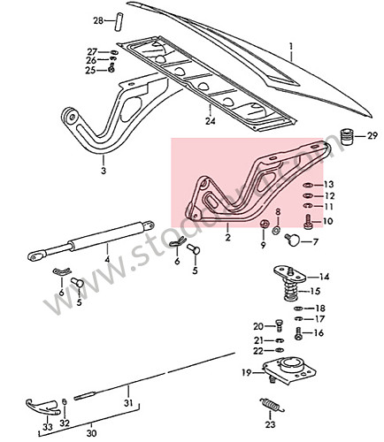 91151203500 - Rear Engine Cover Hinge - Left 911 1965-76 912 for Porsche 