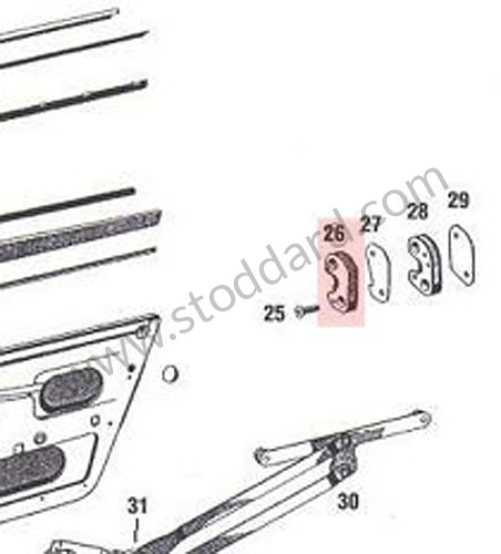 SIC53170123 - Door Striker Plate, Left, Yellow Zinc Finish, For 911 912. 1968-1989 for Porsche 