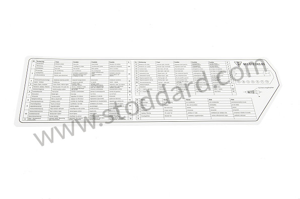 91161224303 - INDICATION STICKER for Porsche 