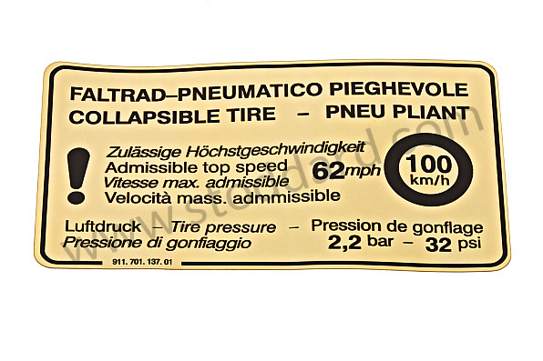 91170113701 - STICKER for Porsche 