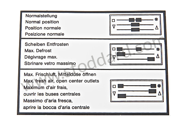 91170117100 - 911/930 Heat and Vent decal 1978-86 for Porsche 