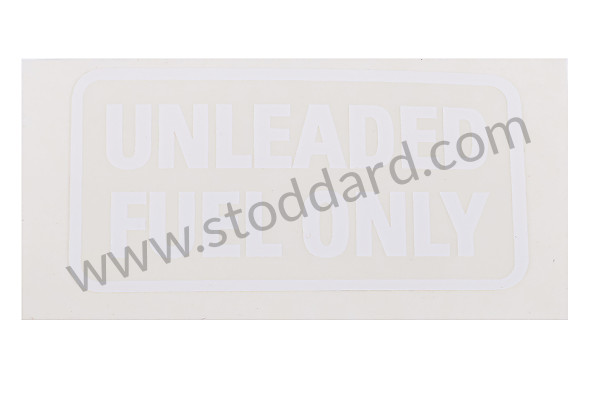 91170125100 - White Letter unleaded Fuel Only Decal for Porsche 