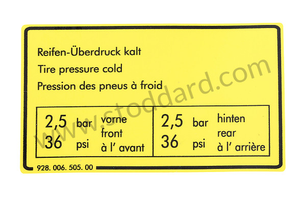 92800650500 - STICKER for Porsche 