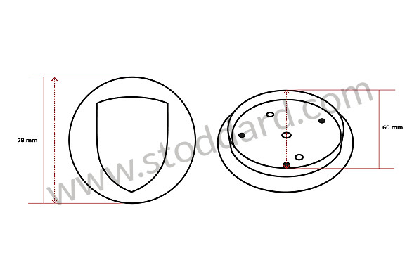 92836103206TPP - Cap W/Crest for Porsche 944 82-85 &bull; 1982 &bull; 944 2.5 &bull; Coupe &bull; Automatic Gearbox