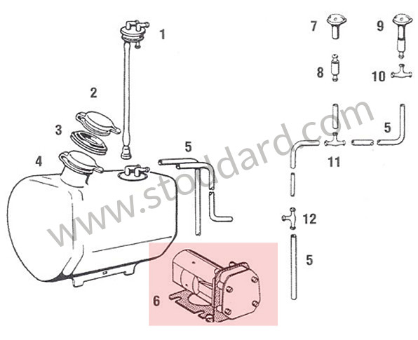 92862807401 - Windshield Washer Pump 911, 1965-89 for Porsche 
