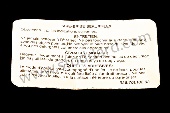 92870110203 - INDICATION STICKER for Porsche 