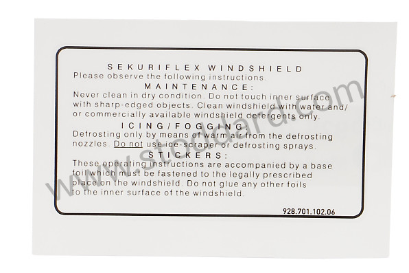 92870110206 - INDICATION STICKER for Porsche 