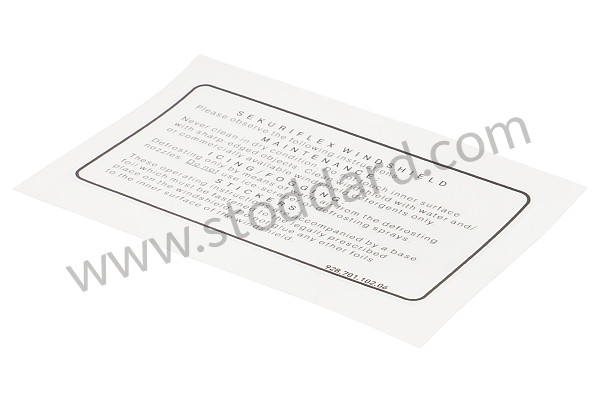 92870110206 - INDICATION STICKER for Porsche 