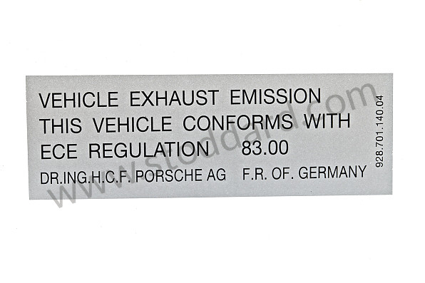 92870114004 - STICKER for Porsche 