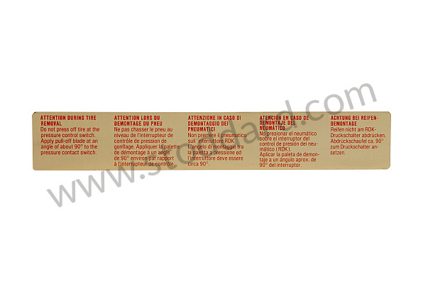 92870128710 - INDICATION STICKER for Porsche 