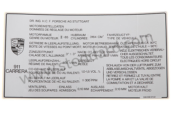 93000612102 - STICKER for Porsche 