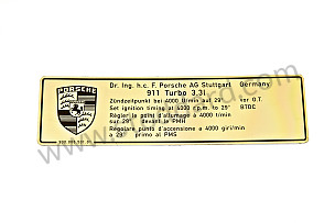 Ignition Timing Decal, 911 930 Turbo 1978-1982  (93000650101)