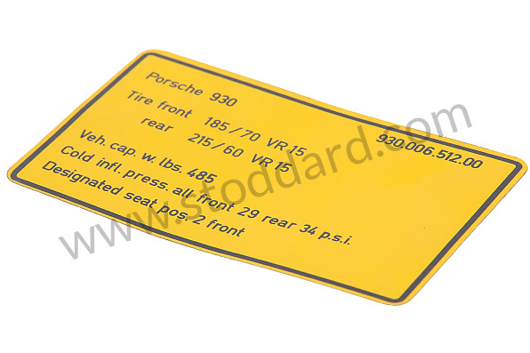 93000651200 - STICKER for Porsche 
