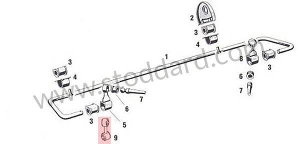93033307201 - Anti Roll Sway Bar Drop Link, Right Rear. 911 1978-89 for Porsche 911 87-89 &bull; 1989 &bull; 3.2 G50 &bull; Speedster &bull; Manual Gearbox, 5 Speed
