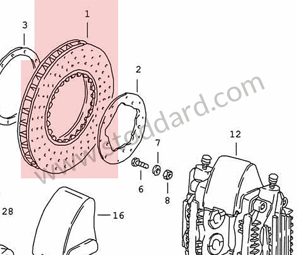 SIC35104800 - Sebro Vented Brake Disc Rotor, Front Right For 911 930 Turbo (1978-80) for Porsche 911 Turbo + 965 &bull; 1979 &bull; 3.3 Turbo &bull; Coupe &bull; Manual Gearbox, 4 Speed