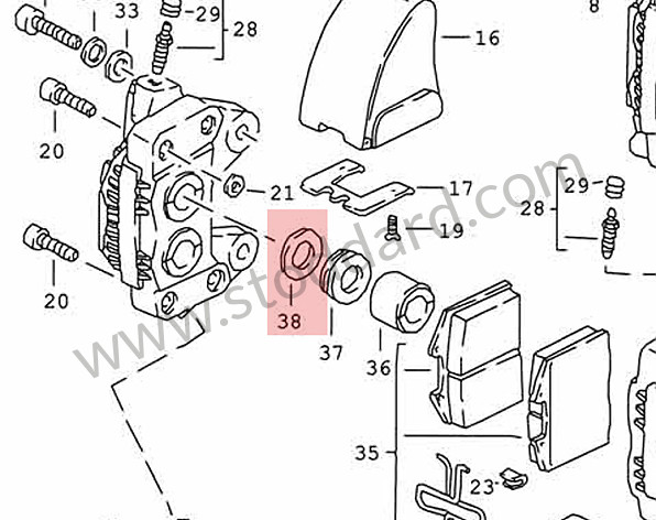 93035155501 - Caliper Piston Seal 911 Turbo 930 1978-89 930 for Porsche 