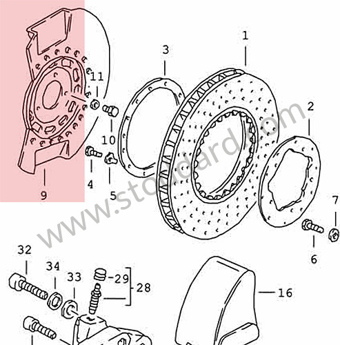 93035180301 - Brake Backing Plate, Front, 911 1978-89 for Porsche 
