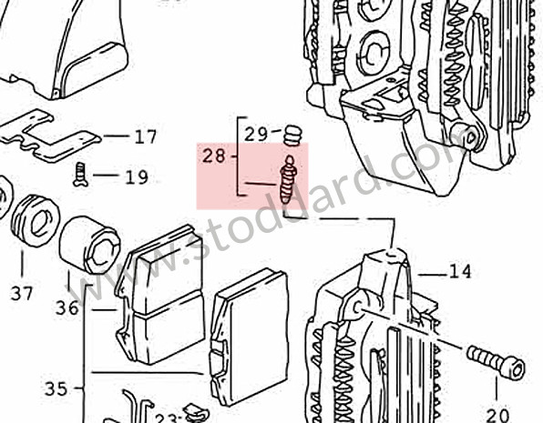 93035191900 - Brake Caliper Bleeder Valve For 911 930 964, 993 996 997 930.351.919.00 for Porsche 