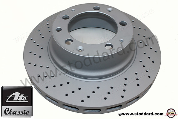 93035204501SIC - Rear Brake Disc Rotor, Left, Vented And Cross-Drilled. 911 930 Turbo for Porsche 