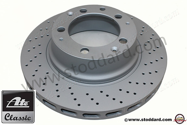 93035204601SIC - Ate Rear Brake Rotor, Right, Vented Drilled 911 930 for Porsche 
