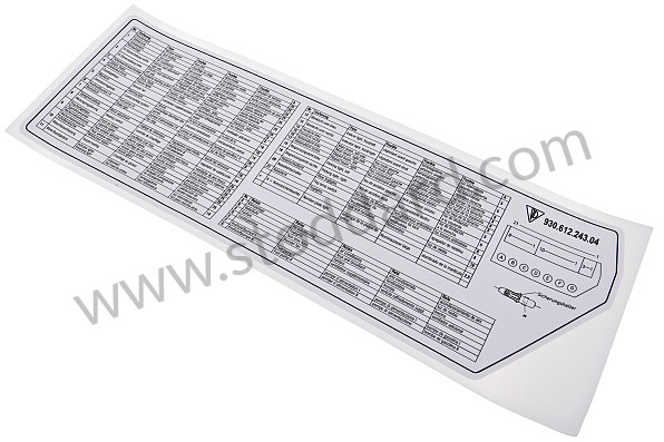 93061224304 - INDICATION STICKER for Porsche 