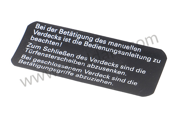 94170115110 - INDICATION STICKER for Porsche 