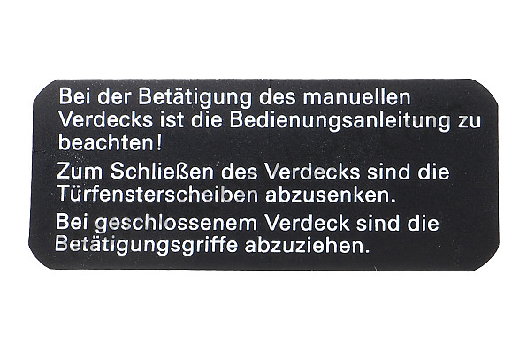94170115110 - INDICATION STICKER for Porsche 