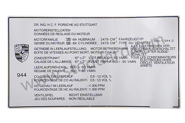 94400611901 - STICKER for Porsche 