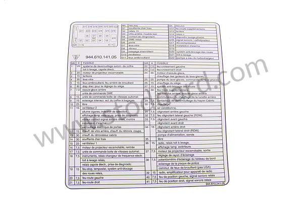 94461024105 - INDICATION STICKER for Porsche 