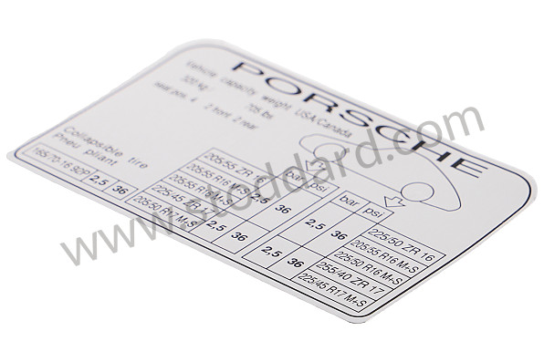 94470128730 - STICKER for Porsche 