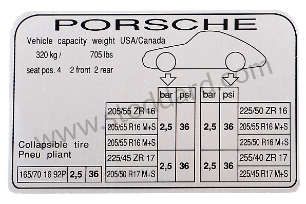 94470128730 - STICKER for Porsche 