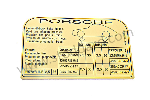 94470128731 - STICKER for Porsche 