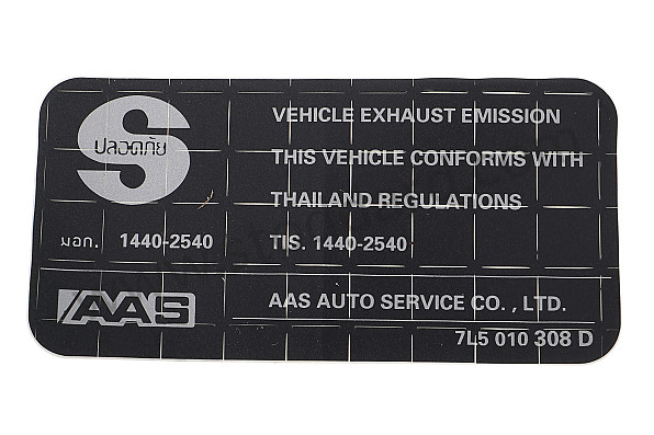 95500610800 - STICKER for Porsche 