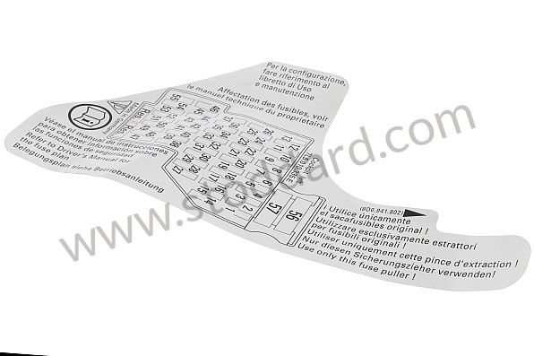 95561031900 - INDICATION STICKER for Porsche 