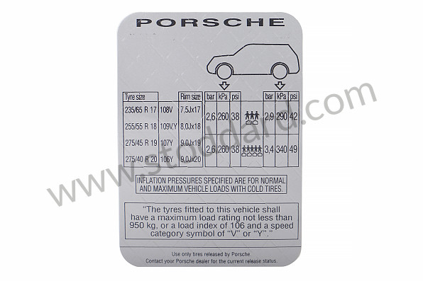 95570128800 - STICKER for Porsche 