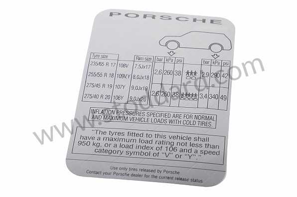 95570128800 - STICKER for Porsche 