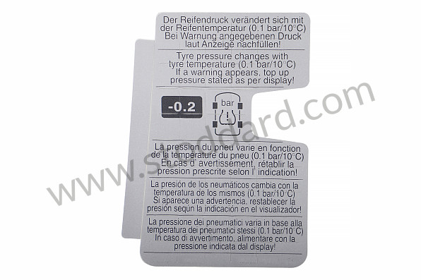 95570129000 - INDICATION STICKER for Porsche 