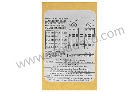 95570129705 - STICKER for Porsche 