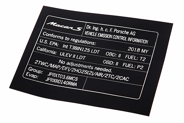 95B010005AB - DECAL LABEL for Porsche 